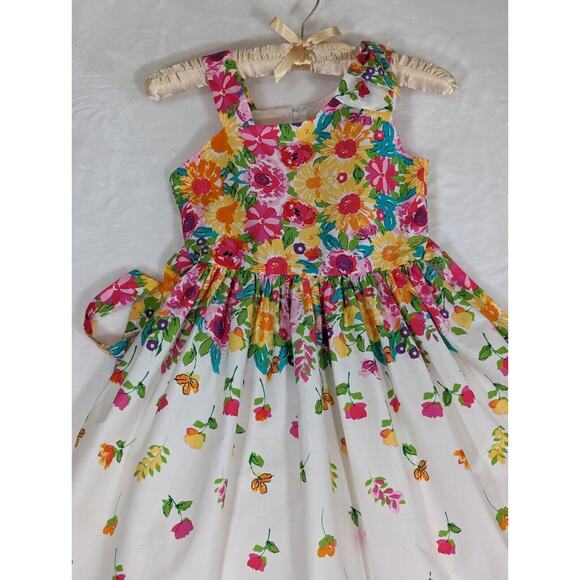 Bonnie Jean Girls 8 Dress Floral Spring A Few Marks Shown In Photos Ch 27 W 23" - Picture 3 of 13
